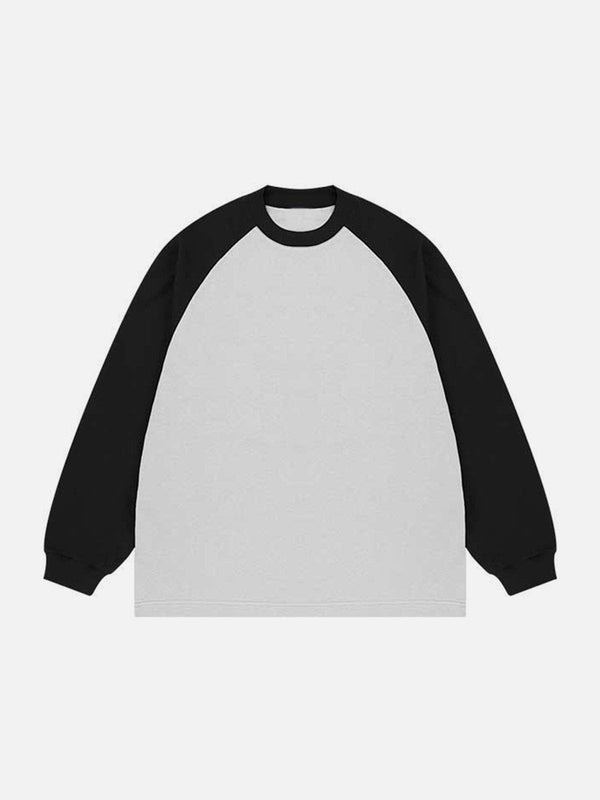 Majesda® - Contrast Splicing Sweatshirt outfit ideas streetwear fashion