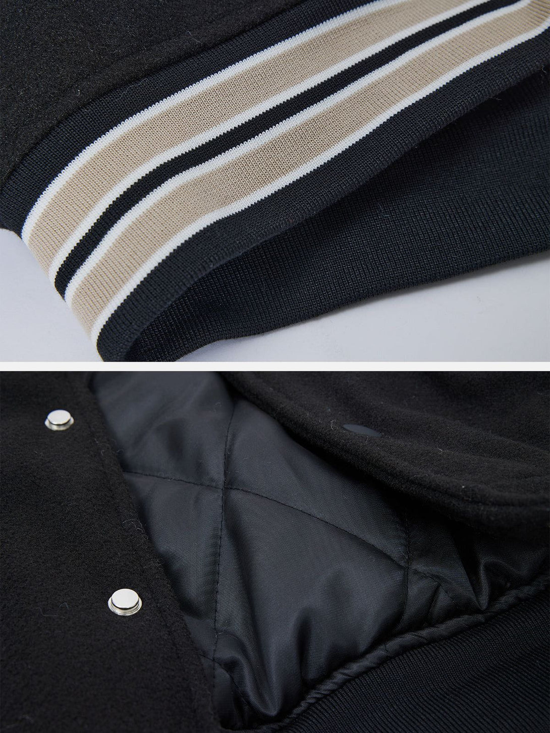 Majesda® - Contrast Stitching Varsity Jacket outfit ideas streetwear fashion