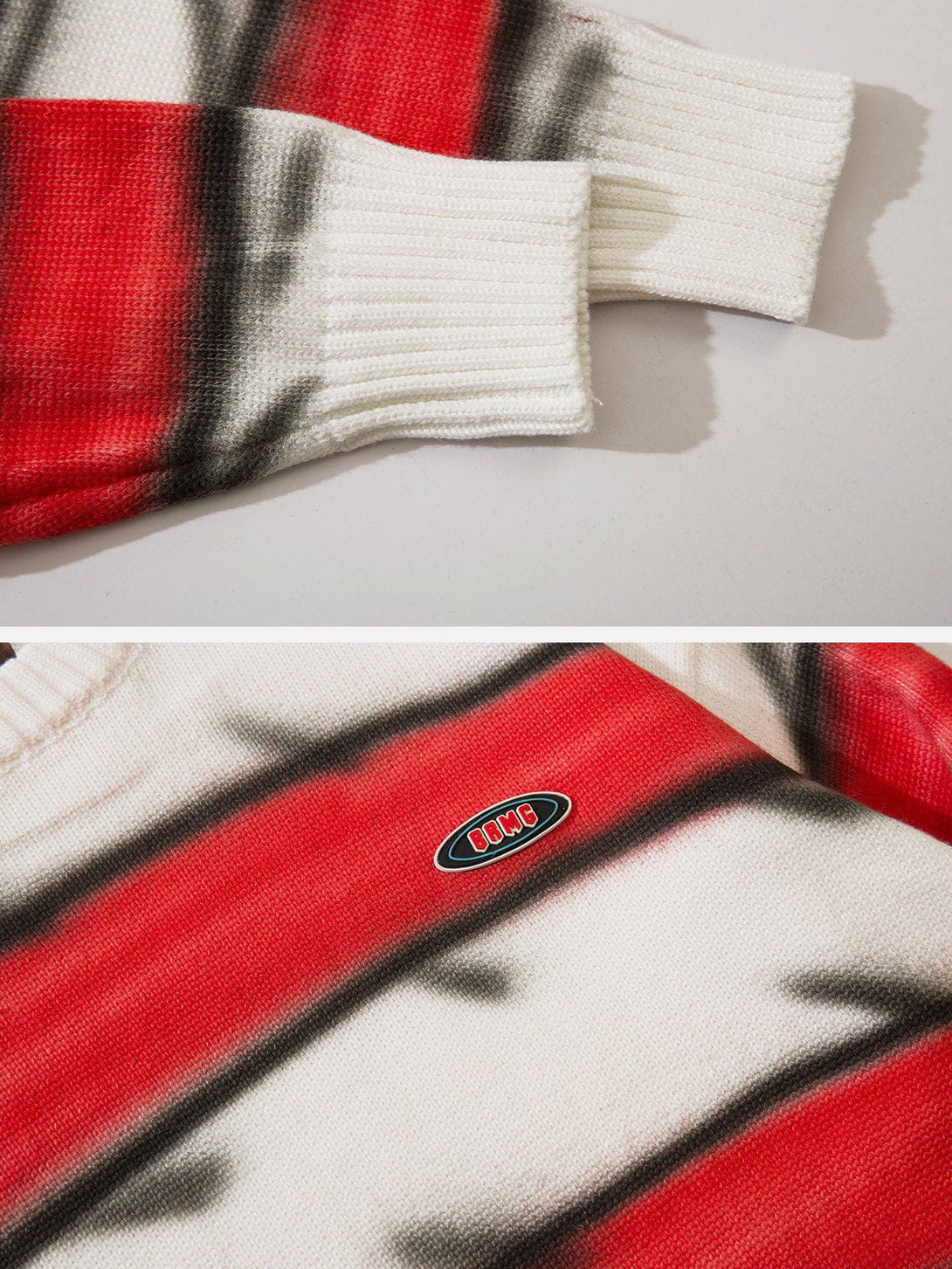 Majesda® - Contrast Stripe Sweater outfit ideas streetwear fashion