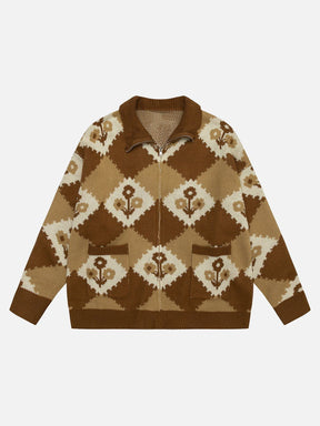 Majesda® - Contrast Zipper Sweater outfit ideas streetwear fashion