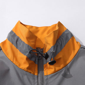Majesda® - Contrasting Color Stitching Stand-up Collar Jacket outfit ideas, streetwear fashion - majesda.com