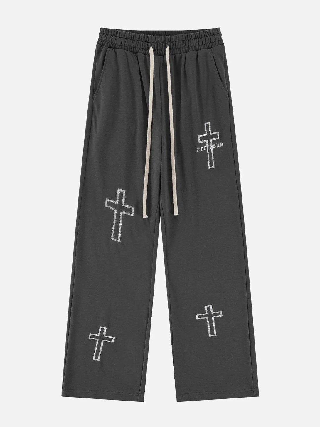 Majesda® - Cross Embroidery Pants outfit ideas streetwear fashion