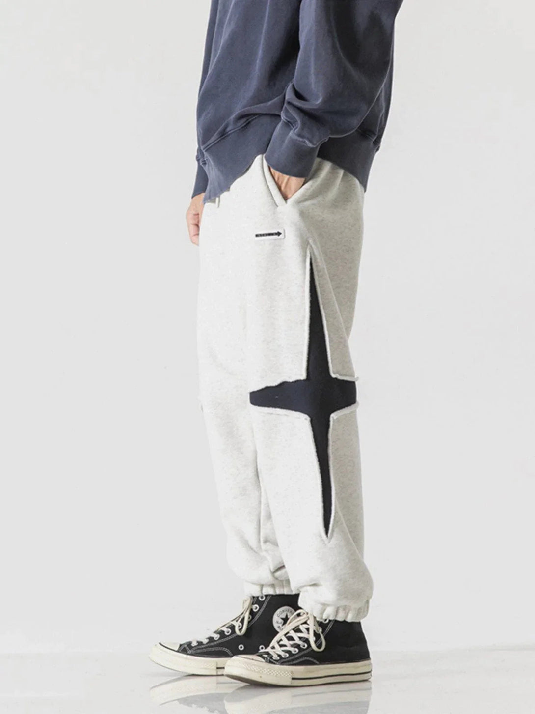 Majesda® - Crossed Star Pants outfit ideas streetwear fashion