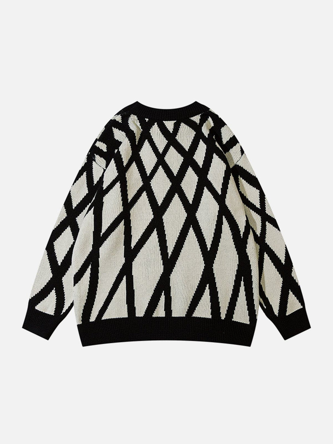 Majesda® - Crossover Mesh Jacquard Knit Sweater outfit ideas streetwear fashion