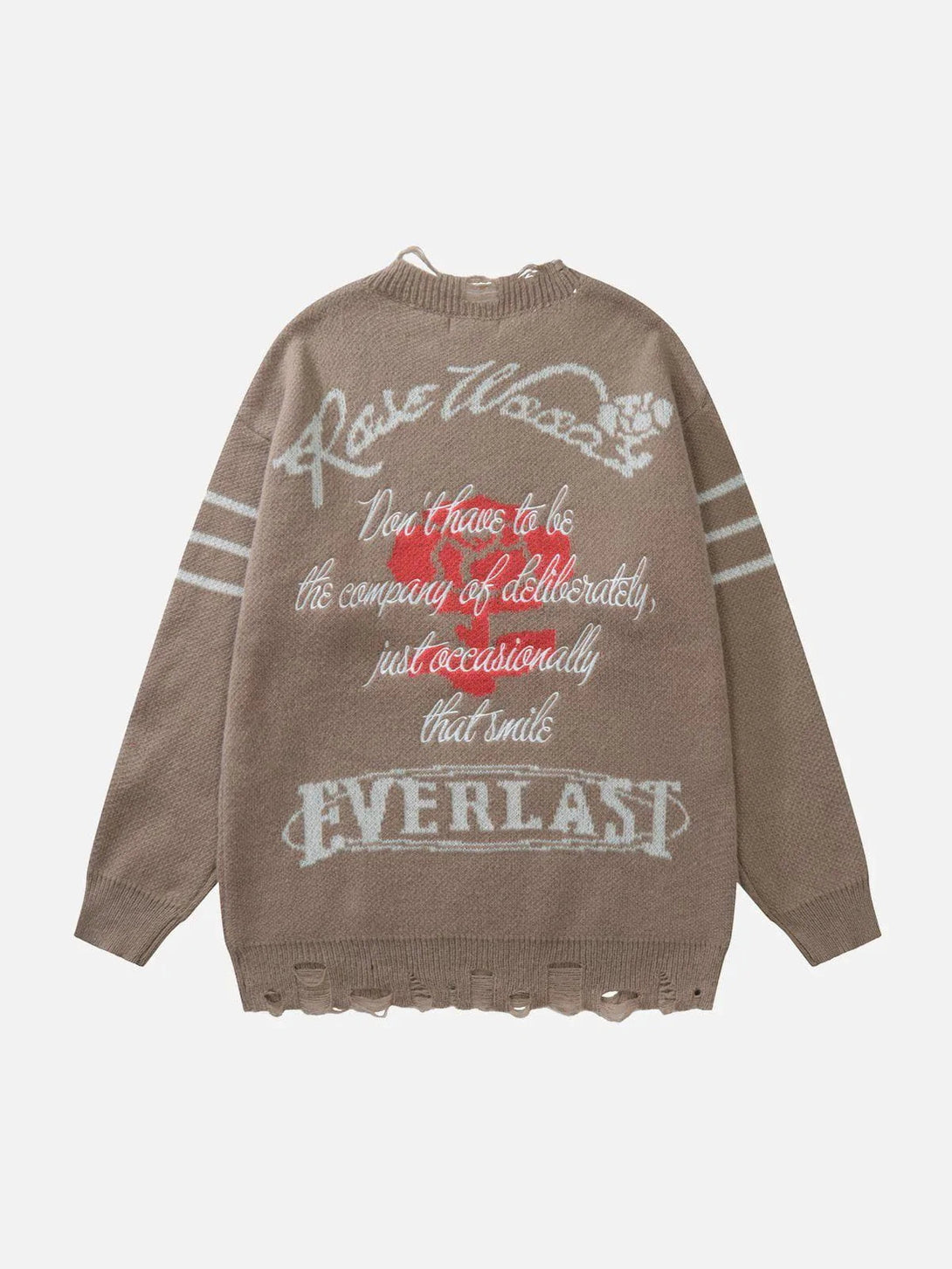 Majesda® - Cut Flower Letters Sweater outfit ideas streetwear fashion