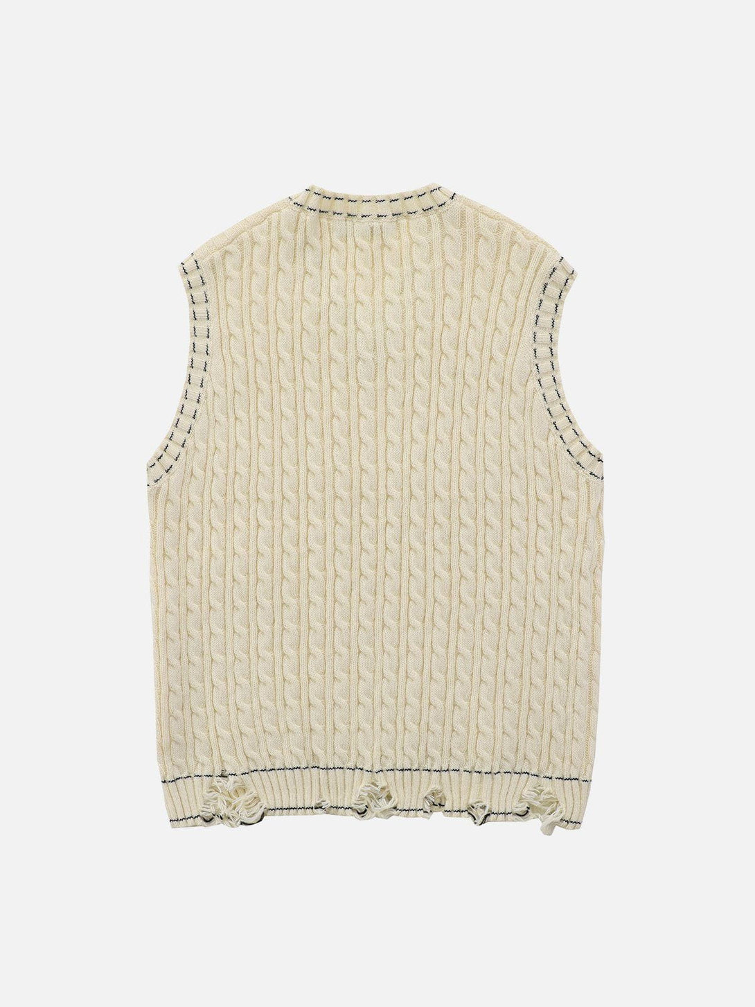 Majesda® - Cut Hem Sweater Vest outfit ideas streetwear fashion