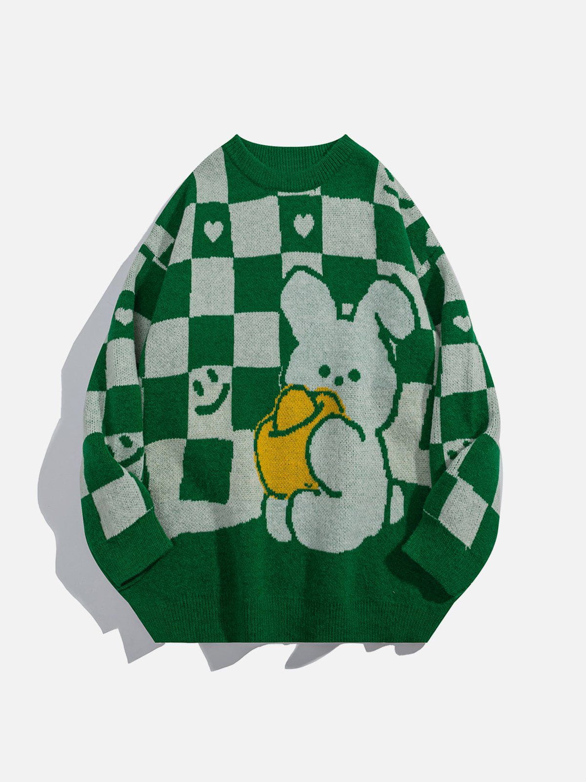Majesda® - Cute Rabbit Plaid Sweater outfit ideas streetwear fashion