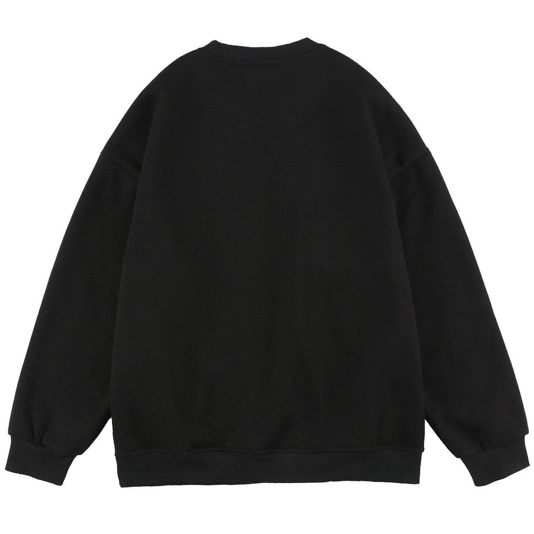 Majesda® - Denim Pocket Patchwork Sweatshirt outfit ideas streetwear fashion