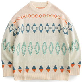 Majesda® - Diamond Pattern Knit Sweater outfit ideas streetwear fashion