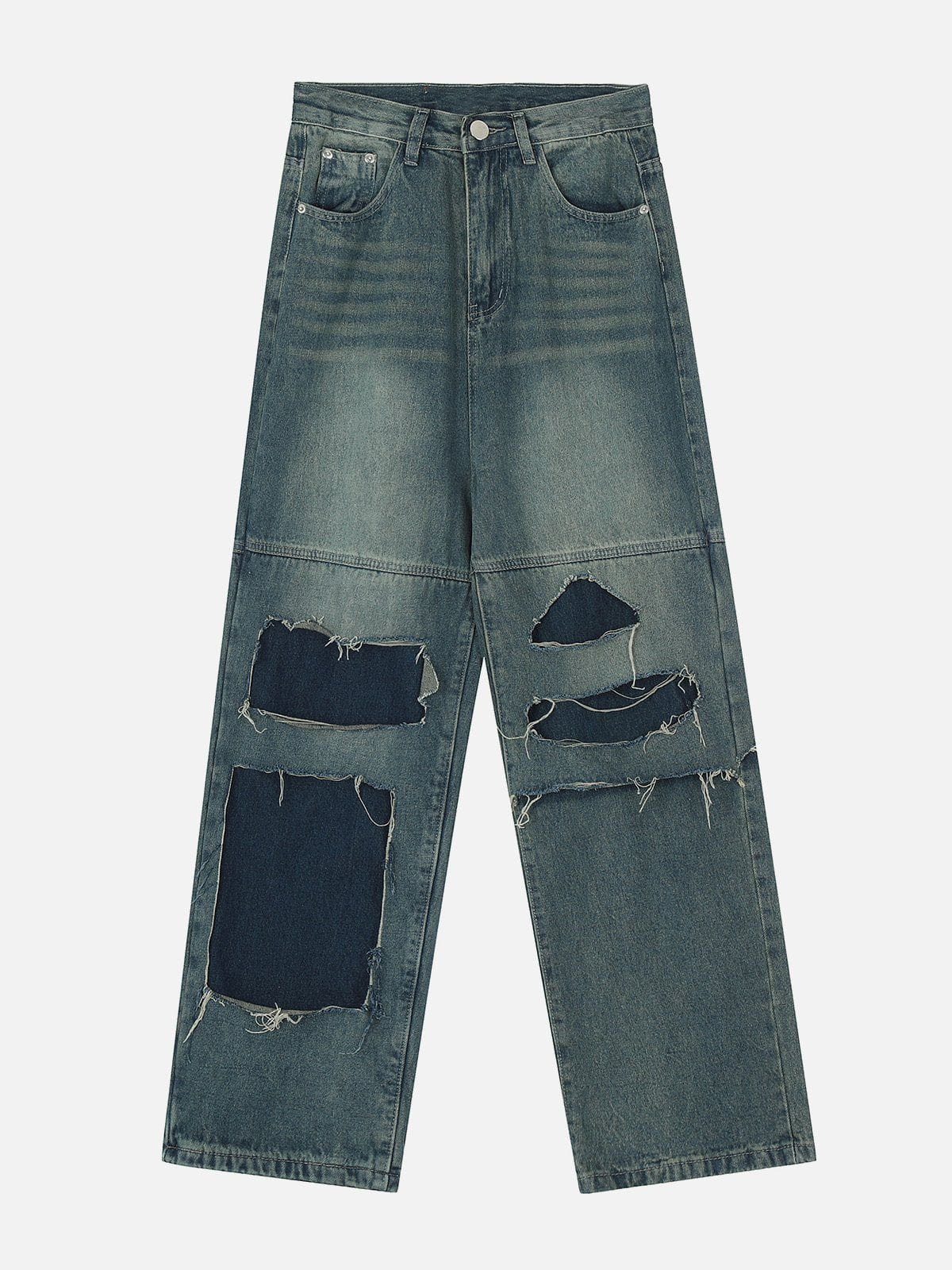 Majesda® - Distressed Fringe Jeans outfit ideas streetwear fashion