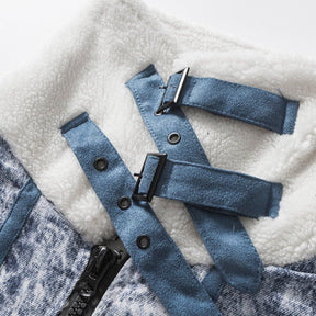 Majesda® - Distressed Lambswool Collar Winter Coat outfit ideas streetwear fashion