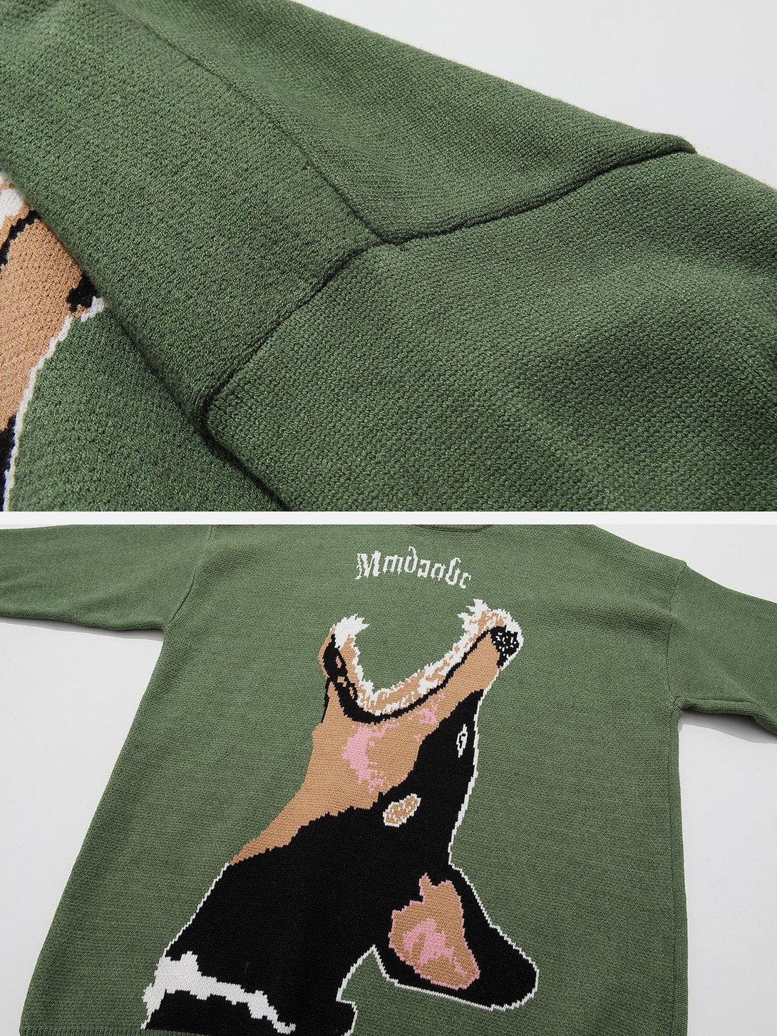 Majesda® - Dog Head Print Sweater outfit ideas streetwear fashion
