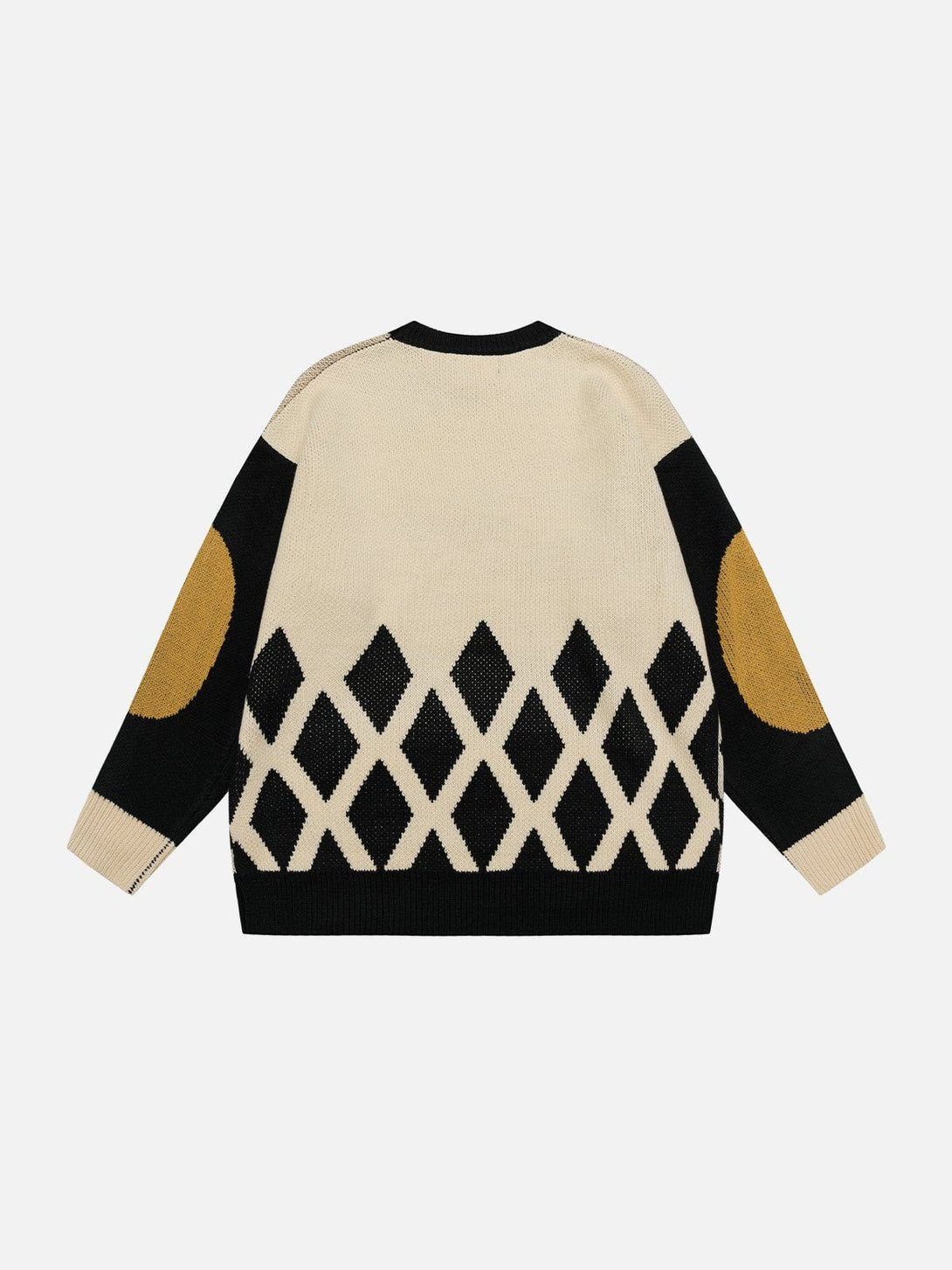 Majesda® - Doggy Grid Jacquard Sweater outfit ideas streetwear fashion