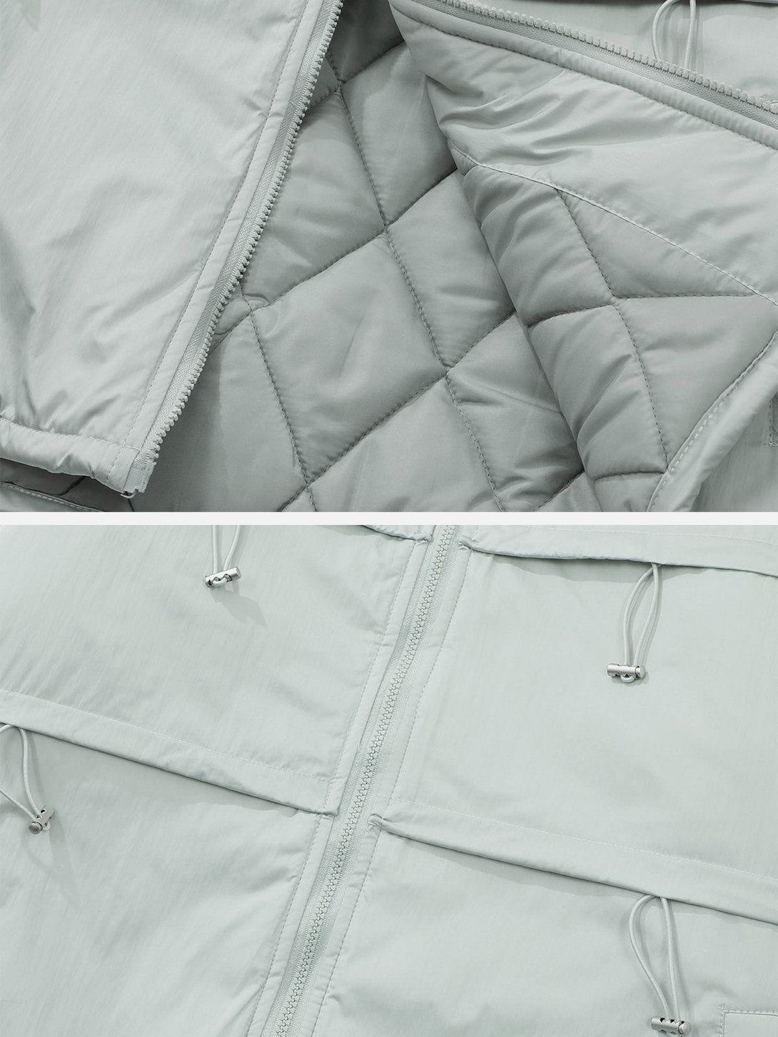 Majesda® - Drawstring Layered Solid Winter Coat outfit ideas streetwear fashion