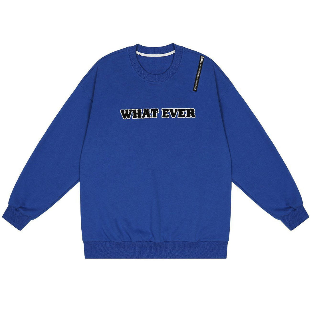 Majesda® - Earth Letter Pattern Zipper Decoration Sweatshirt outfit ideas streetwear fashion