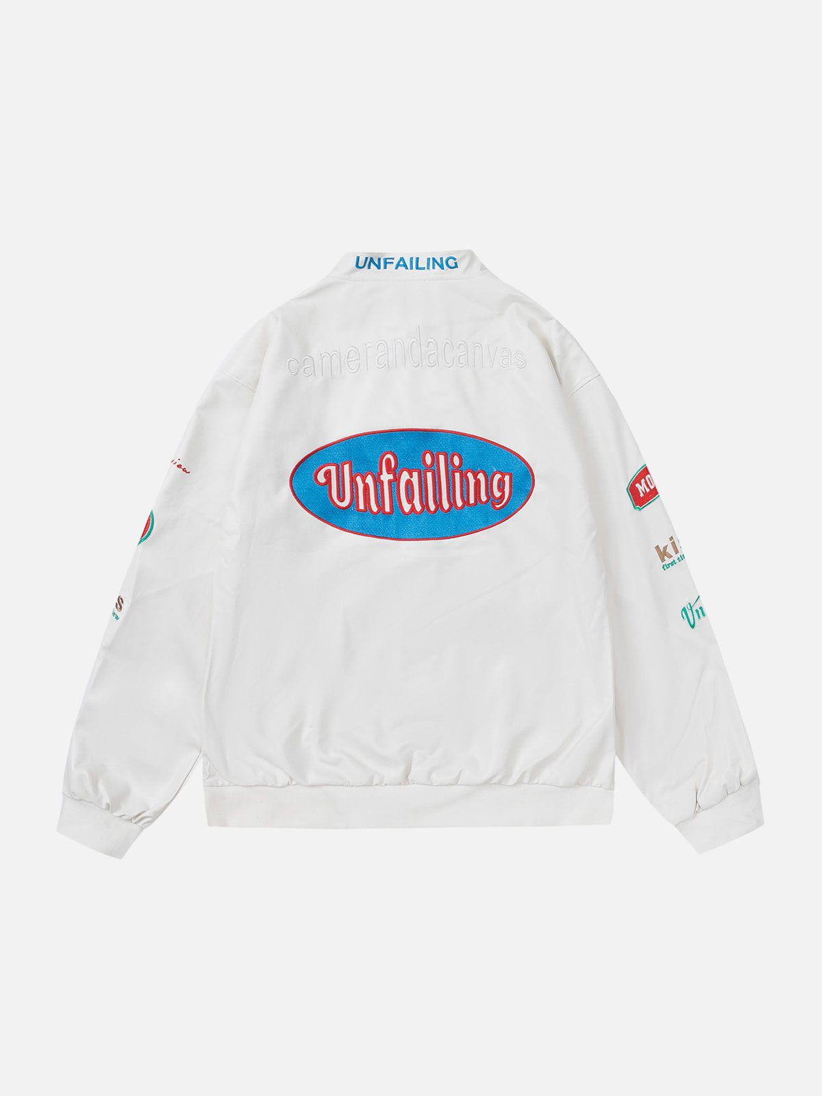 Majesda® - Embroidered Letter Racing Jackets outfit ideas, streetwear fashion - majesda.com