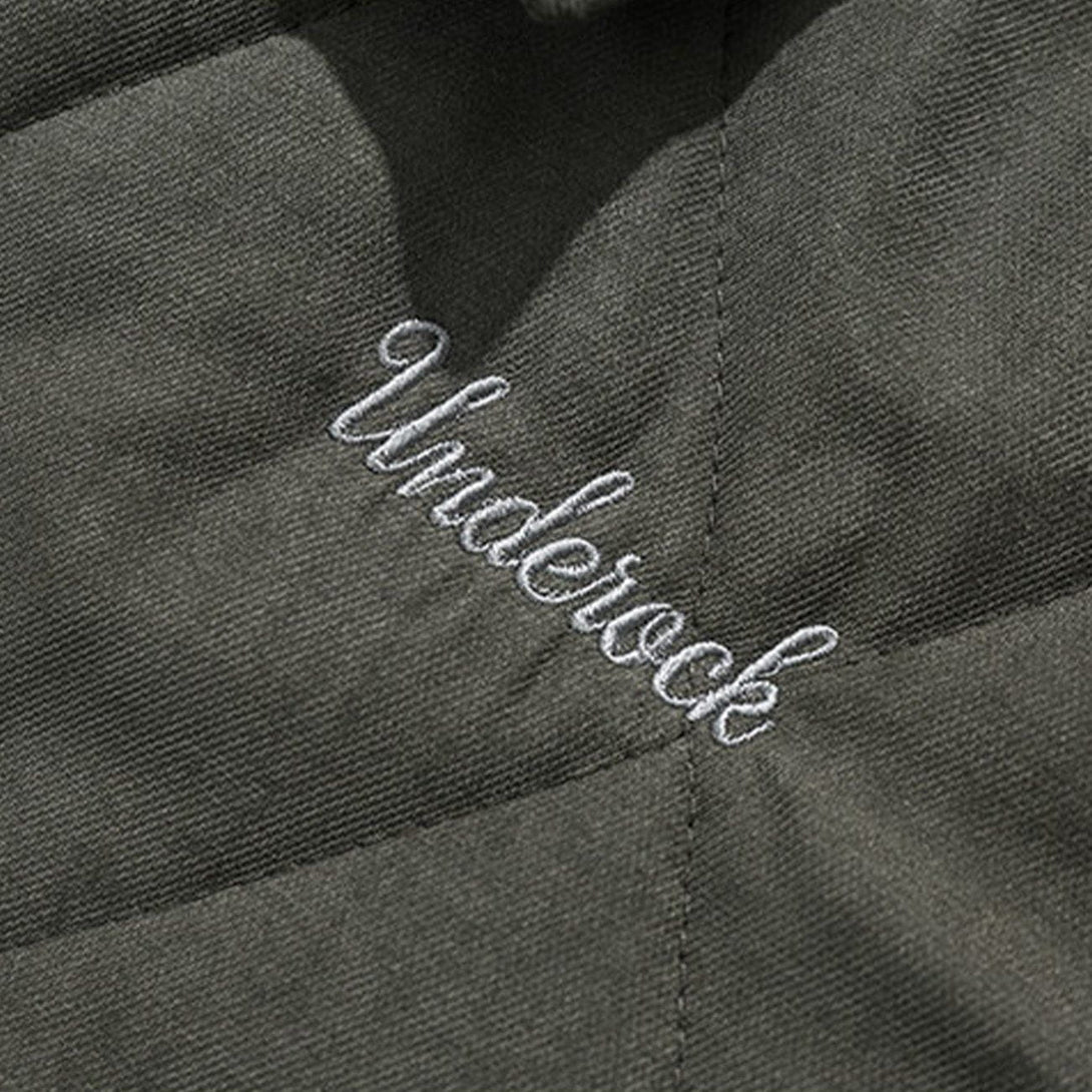 Majesda® - Embroidered Letters Winter Coat outfit ideas streetwear fashion