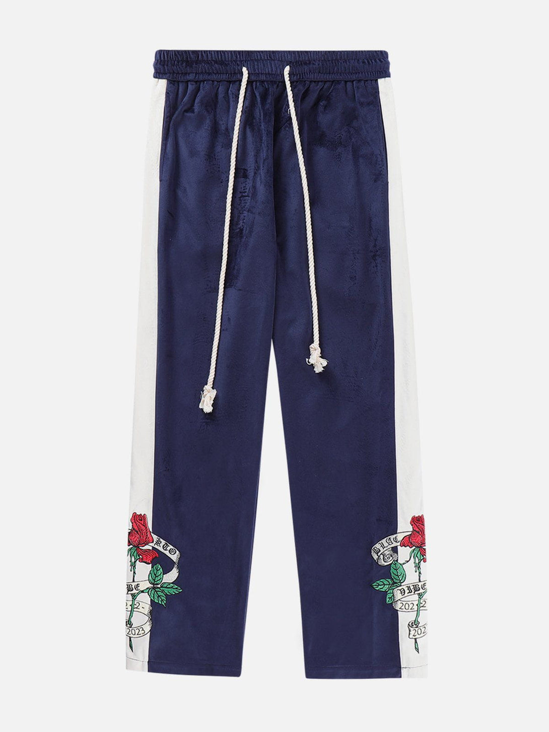 Majesda® - Embroidered Rose Drawstring Pants outfit ideas streetwear fashion