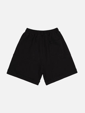 Majesda® - Embroidery Letter Drawstring Shorts outfit ideas streetwear fashion