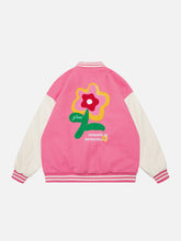 Majesda® - Embroidery Patchwork Flowers Patten Jacket outfit ideas, streetwear fashion - majesda.com