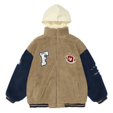 Majesda® - Embroidery Stitching Hood Sherpa Winter Coat outfit ideas streetwear fashion