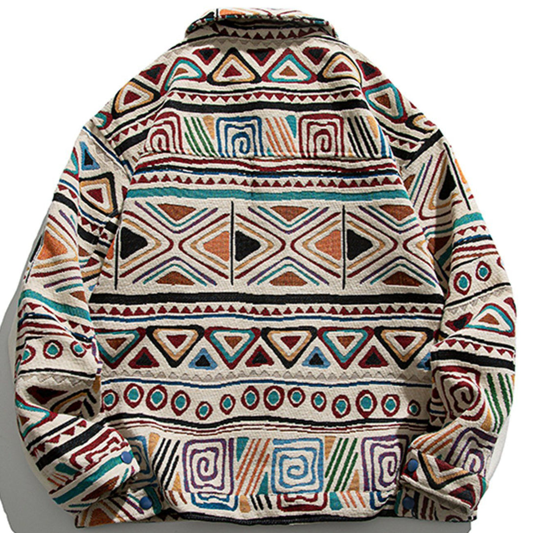 Majesda® - Ethnic Printing Stitching Jacket outfit ideas, streetwear fashion - majesda.com