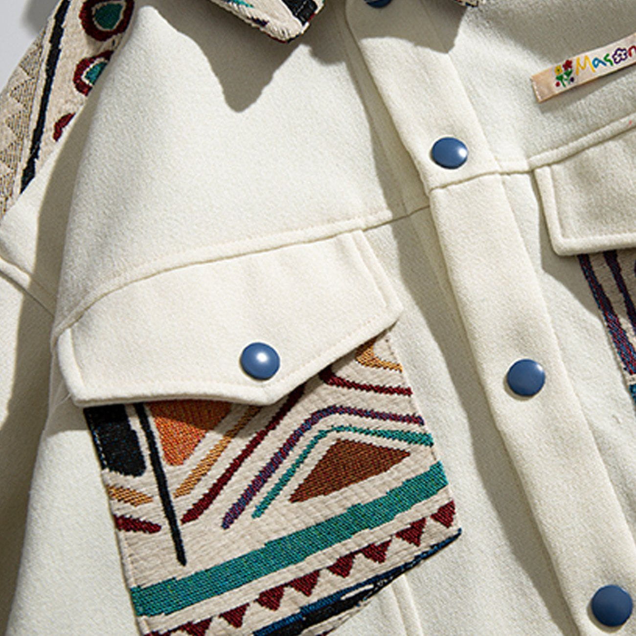 Majesda® - Ethnic Printing Stitching Jacket outfit ideas, streetwear fashion - majesda.com