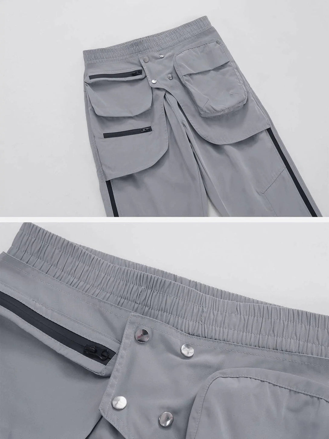 Majesda® - Fake Two Patchwork Pants outfit ideas streetwear fashion