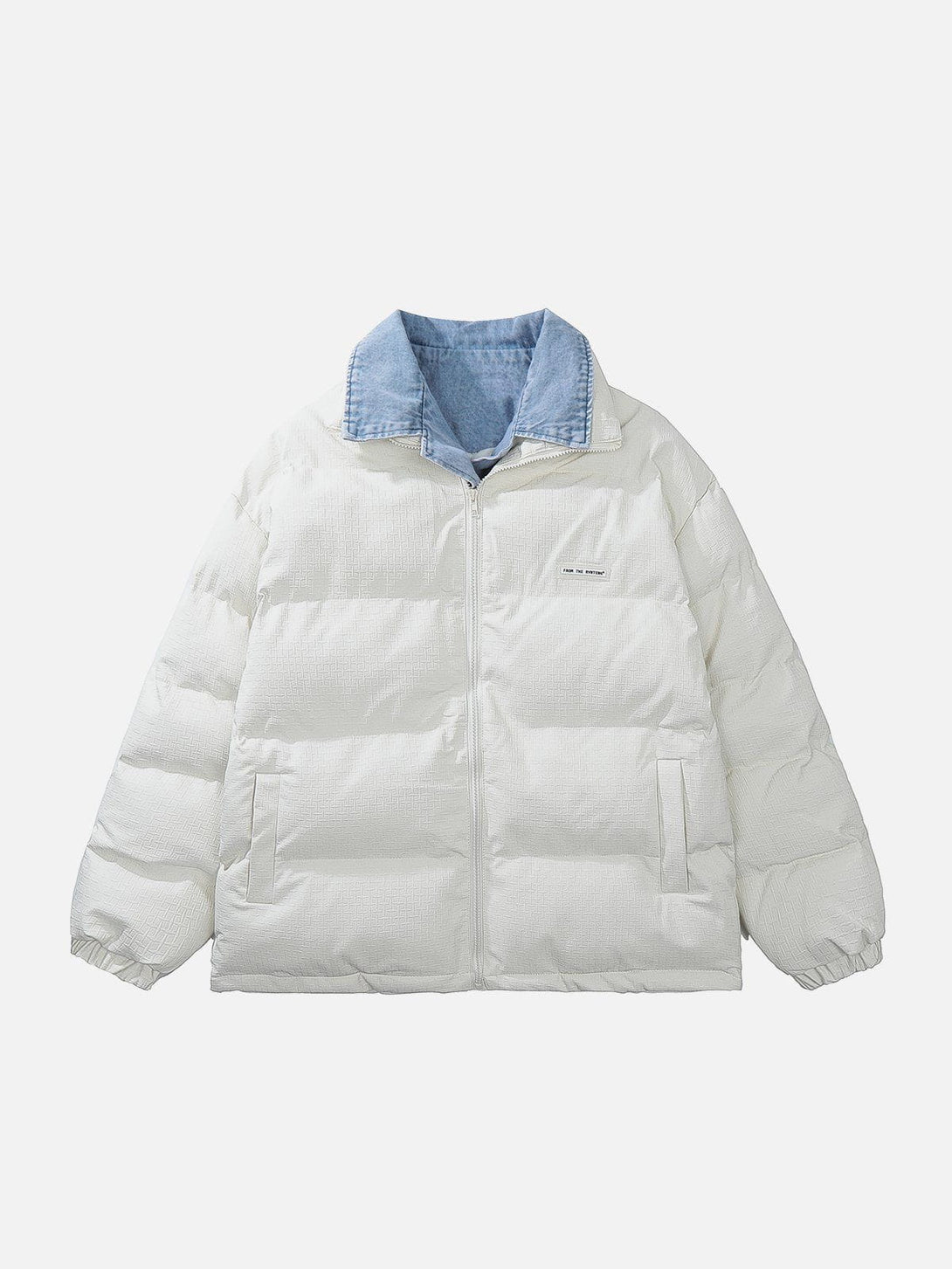 Majesda® - Fake Two Polo Collar Winter Coat outfit ideas streetwear fashion