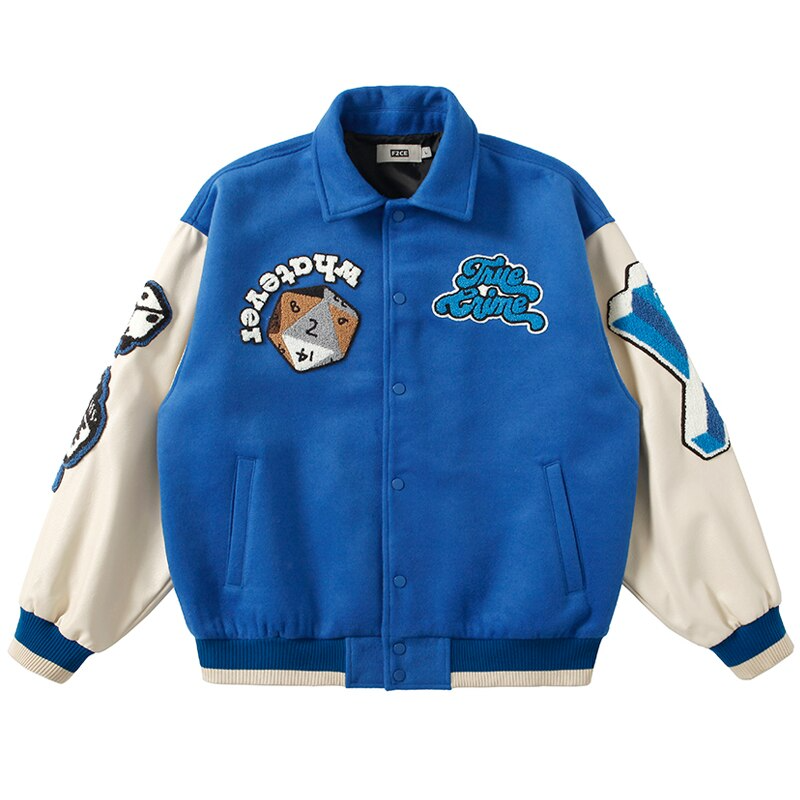 Majesda® - FIRE BLUE Baseball Jacket outfit ideas, streetwear fashion - majesda.com