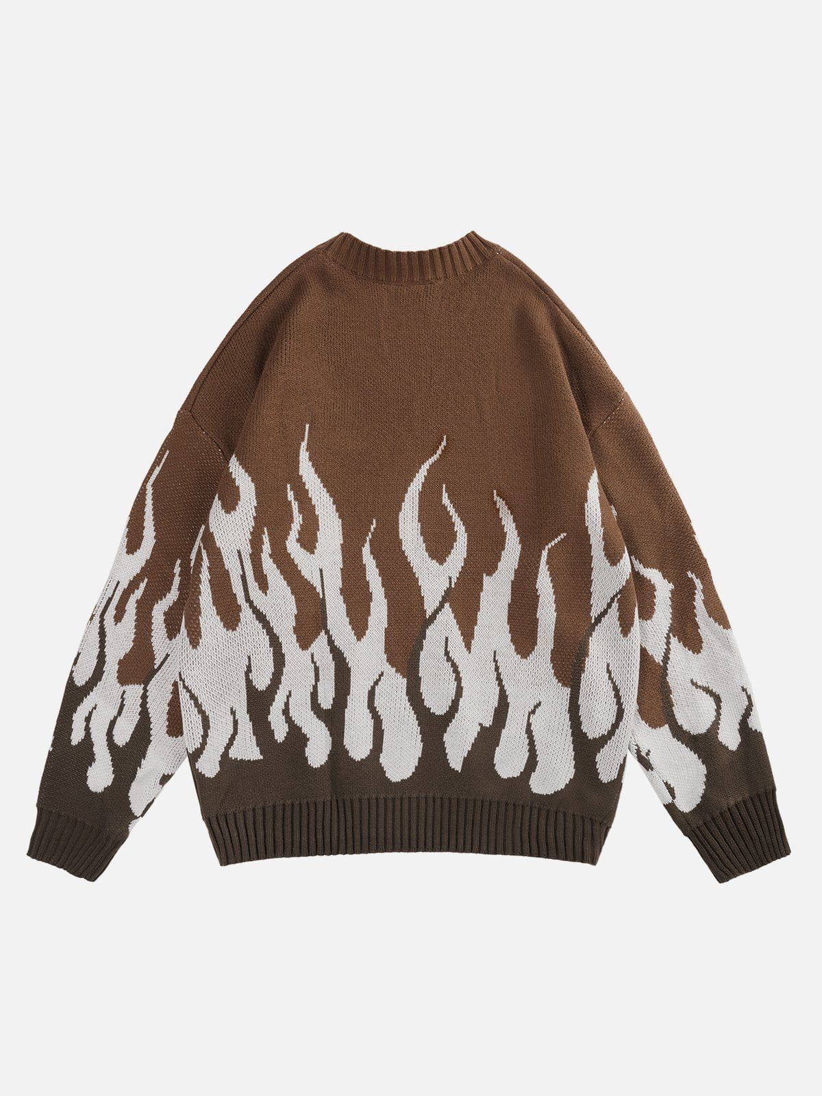 Majesda® - Flame Print Sweater outfit ideas streetwear fashion