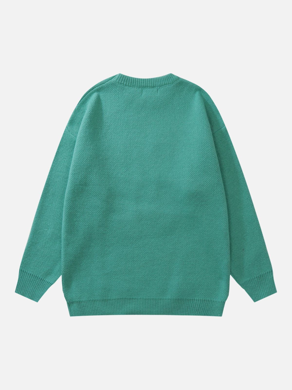 Majesda® - Flocked Letter Sweater outfit ideas streetwear fashion
