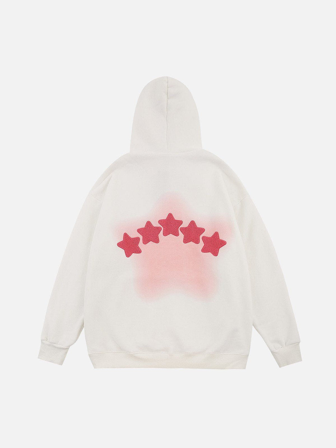 Majesda® - Flocked Star Embroidery Hoodie outfit ideas streetwear fashion