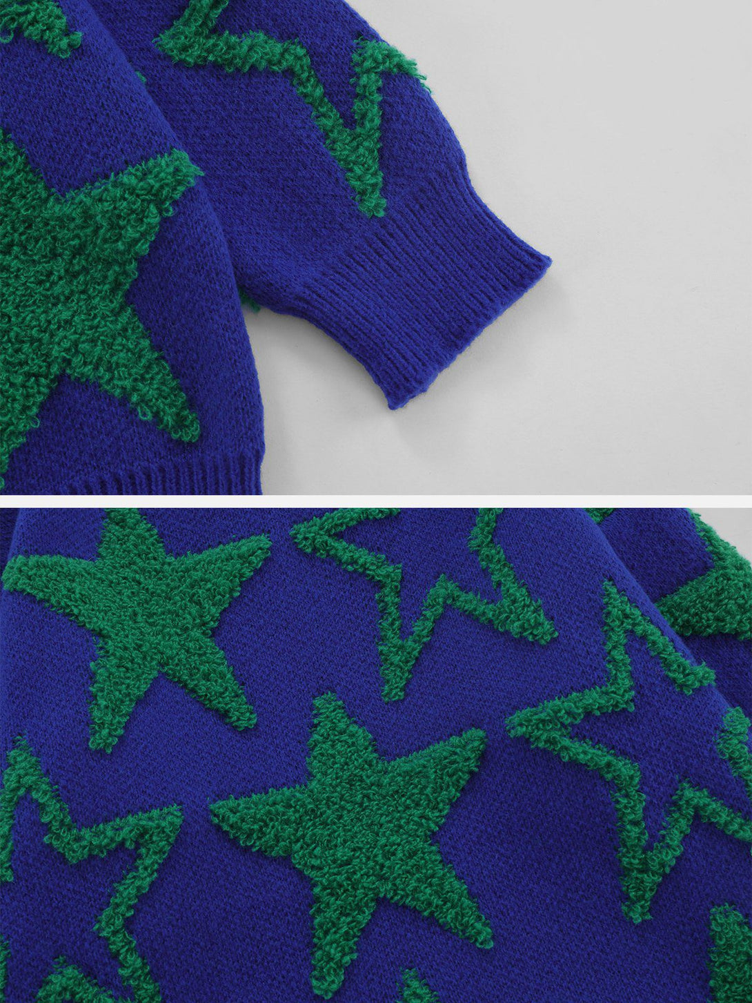 Majesda® - Flocked Star Sweater outfit ideas streetwear fashion