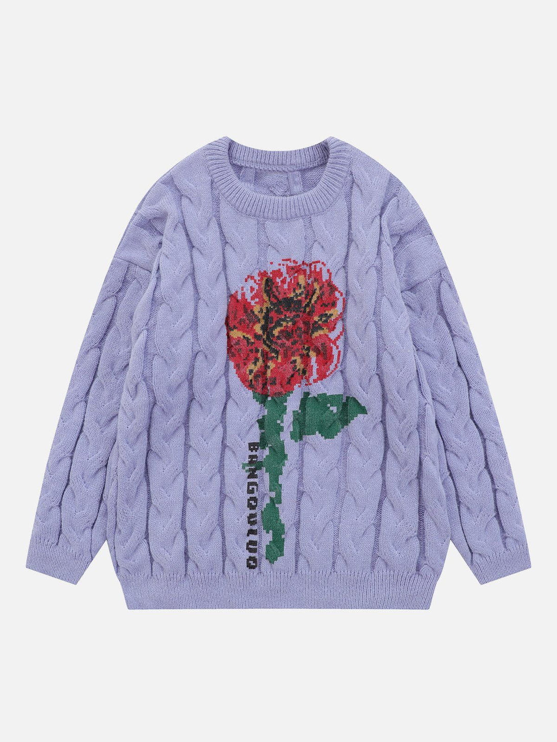 Majesda® - Flower Embroidery Sweater outfit ideas streetwear fashion
