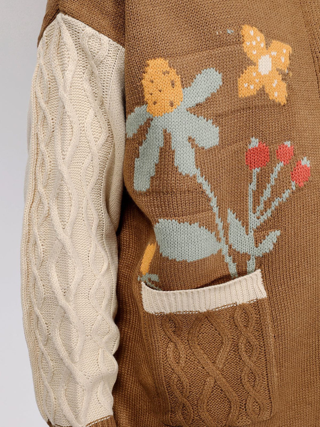 Majesda® - Flowers Knit Polo Cardigan outfit ideas streetwear fashion