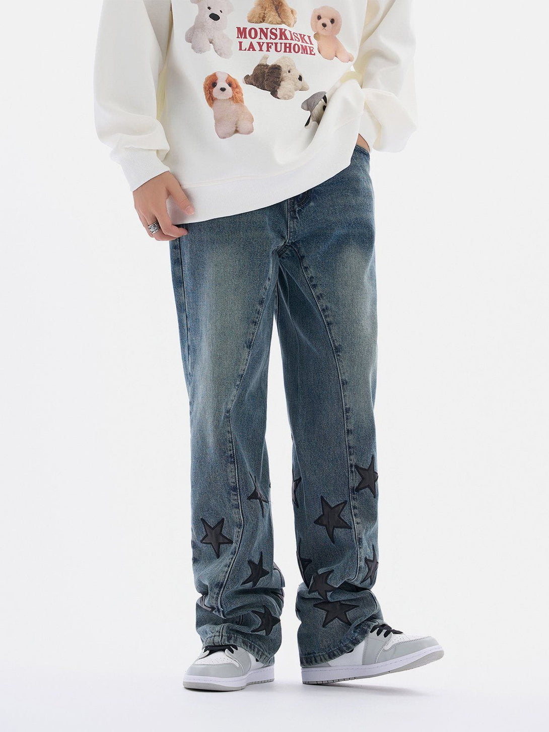 Majesda® - Foot Mouth Star Jeans [⭐] outfit ideas streetwear fashion