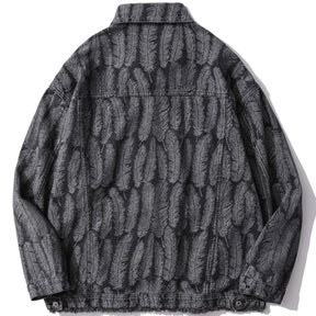 Majesda® - Full Leaf Texture Jacket outfit ideas, streetwear fashion - majesda.com