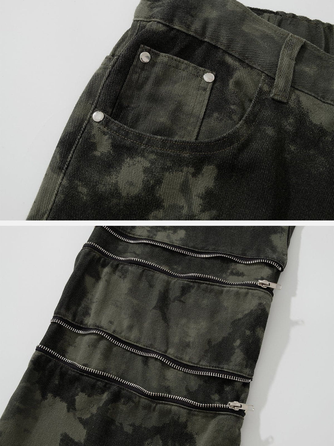 Majesda® - Functional Multi-pocket Zipper Design Camouflage Cargo Pants outfit ideas streetwear fashion