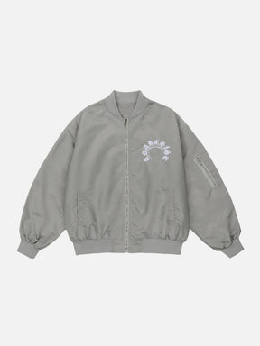 Majesda® - Gothic Letter Embroidery Anorak outfit ideas, streetwear fashion - majesda.com