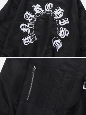 Majesda® - Gothic Letter Embroidery Anorak outfit ideas, streetwear fashion - majesda.com