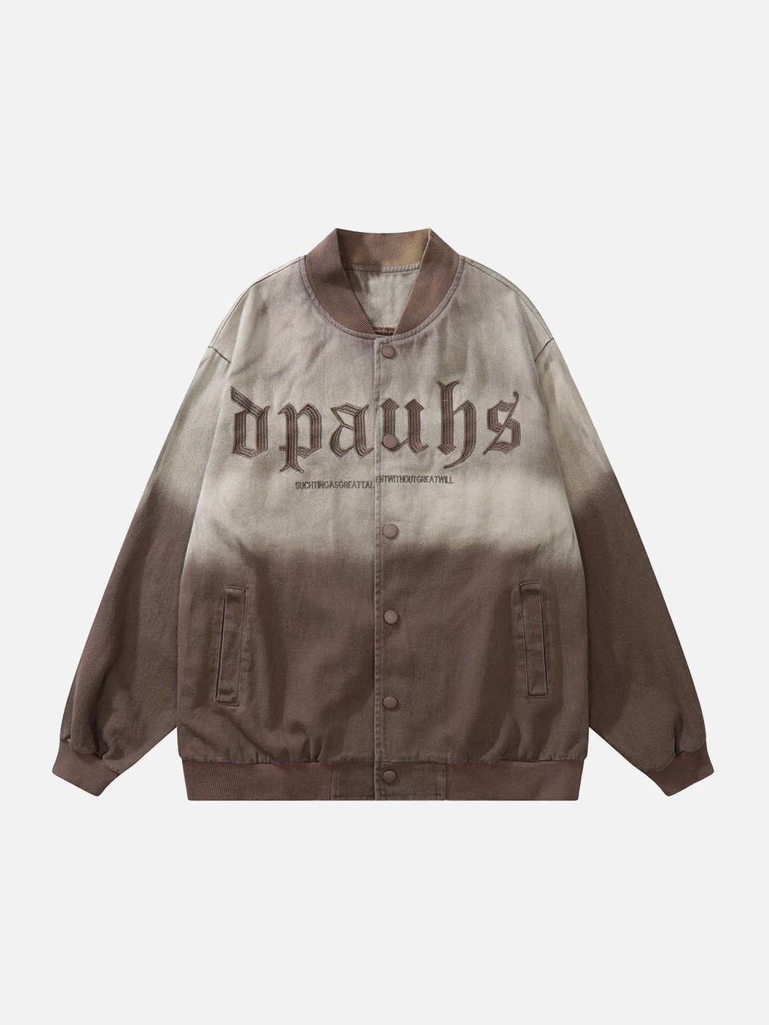 Majesda® - Gradient Contrast Embroidered Jacket outfit ideas, streetwear fashion - majesda.com