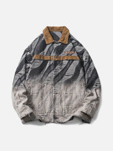 Majesda® - Gradient Hole Polo Collar Denim Jacket outfit ideas, streetwear fashion - majesda.com
