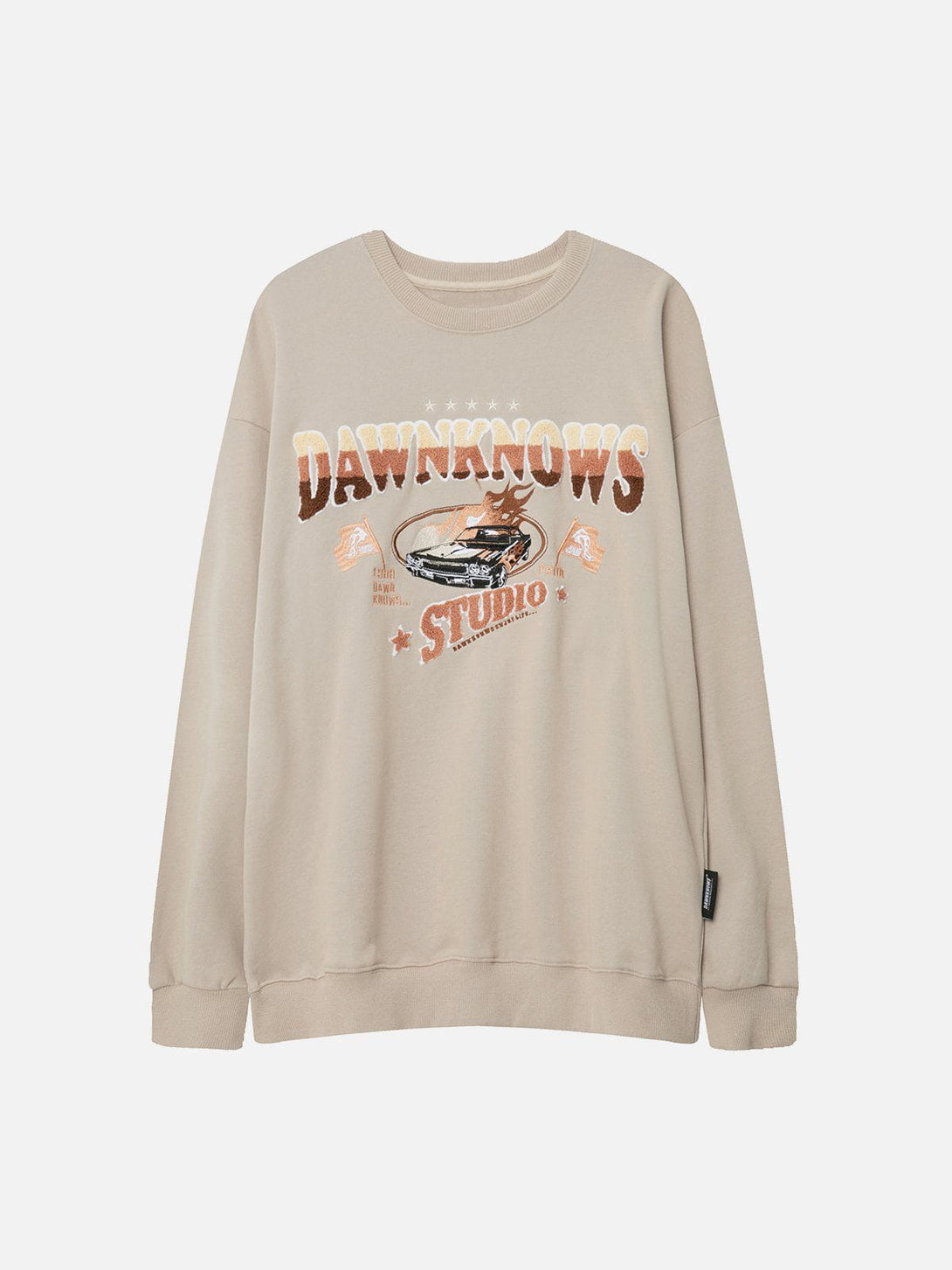 Majesda® - Gradient Letter Embroidery Sweatshirt outfit ideas streetwear fashion