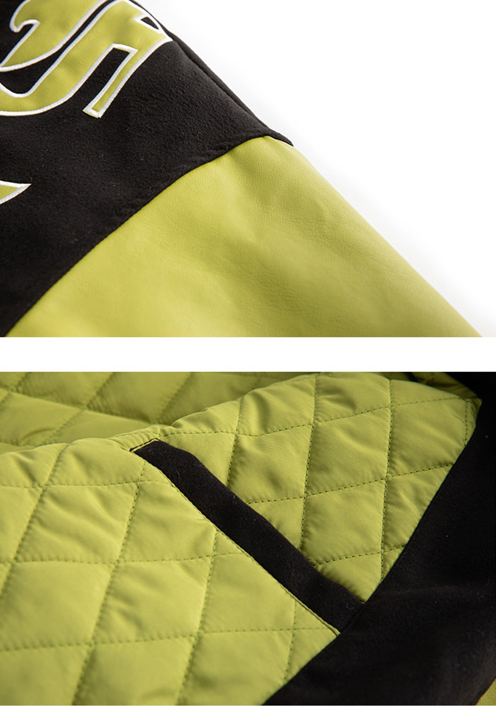 Majesda® - Green Letter Pattern Jacket outfit ideas, streetwear fashion - majesda.com