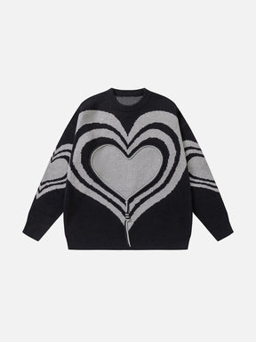 Majesda® - Heart Graphic Sweater outfit ideas streetwear fashion