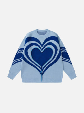 Majesda® - Heart Graphic Sweater outfit ideas streetwear fashion