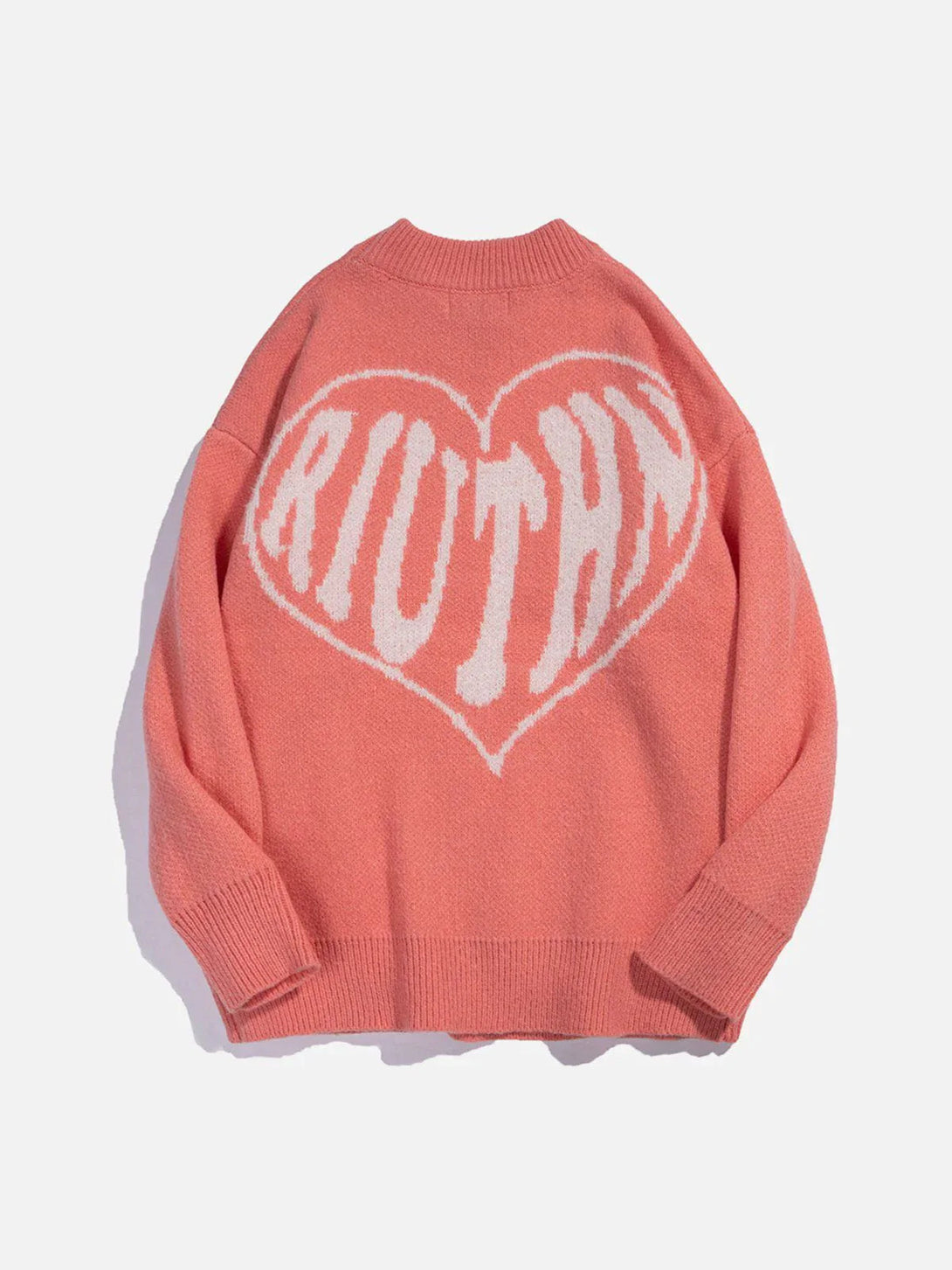 Majesda® - Heart Letters Pattern Sweater outfit ideas streetwear fashion