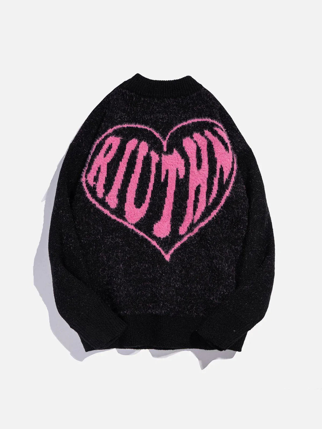 Majesda® - Heart Letters Pattern Sweater outfit ideas streetwear fashion