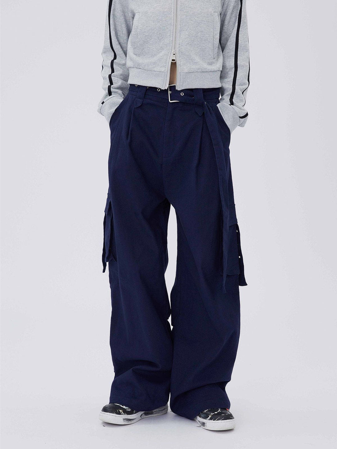 Majesda® - Hem Pleats Cargo Pants outfit ideas streetwear fashion